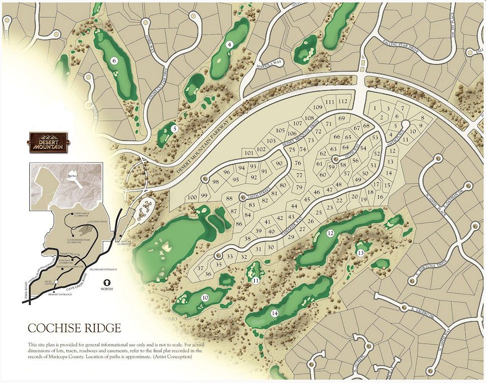 Cochise Ridge Village Golf Community Map