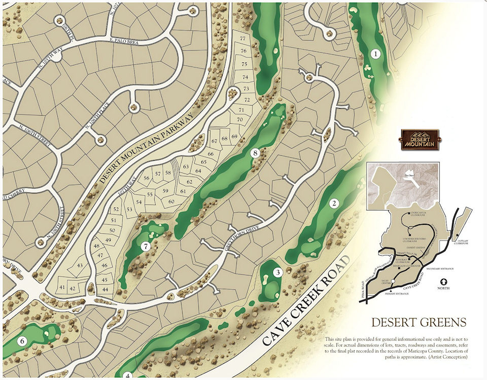 Desert Greens Golf Homes Map In Desert Mountain In Scottsdale, Arizona