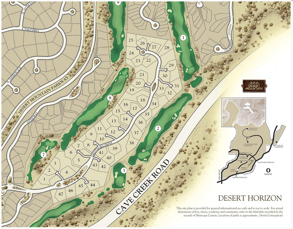 Desert Horizons Golf Homes Map In Desert Mountain In Scottsdale, Arizona