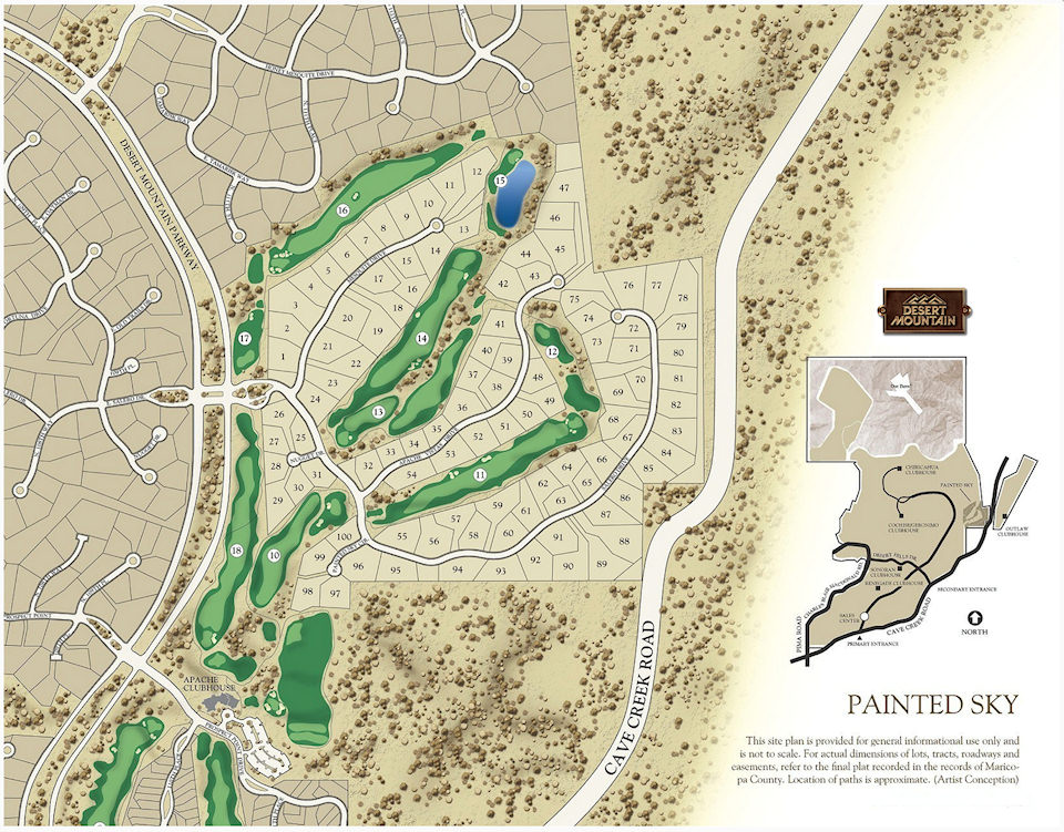 Painted Sky Golf Homes Map In Desert Mountain In Scottsdale, Arizona